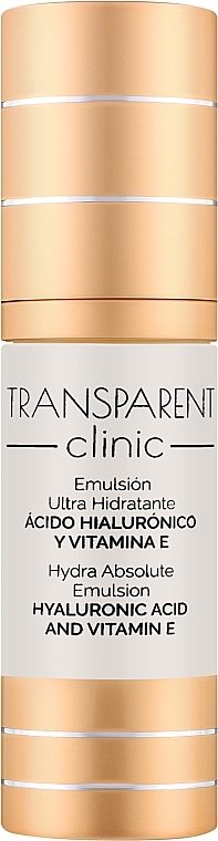 Nawilżająca emulsja do twarzy z kwasem hialuronowym i witaminą E - Transparent Clinic Moisturizing Emulsion — Zdjęcie N1