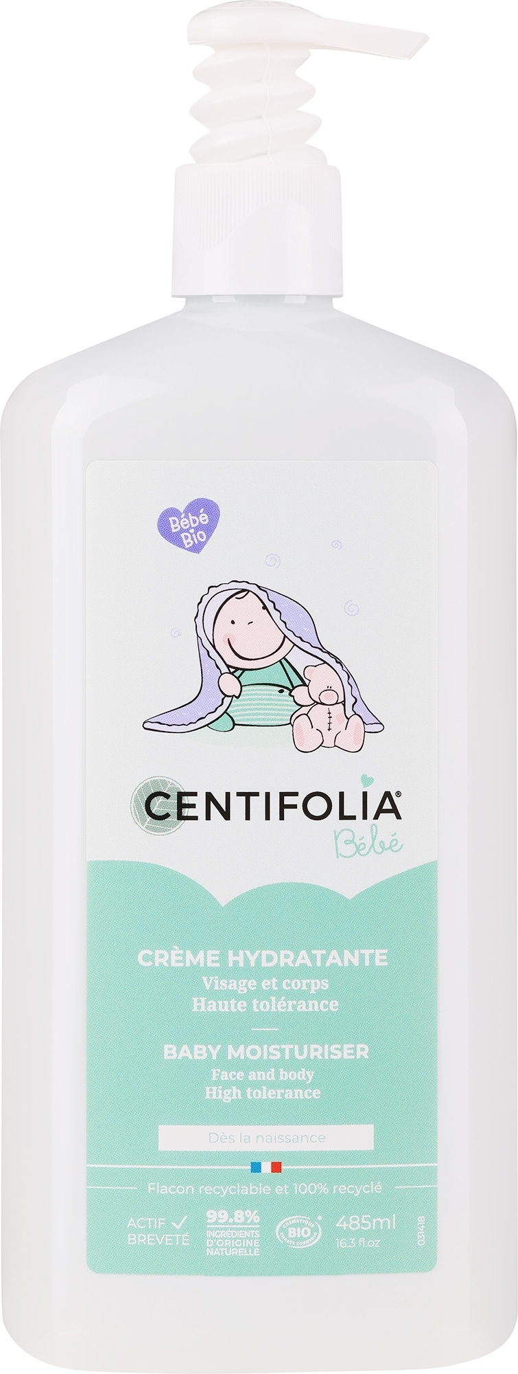 Krem nawilżający dla dzieci do twarzy i ciała z organiczną kamelią - Centifolia Baby Moisturiser — Zdjęcie 485 ml