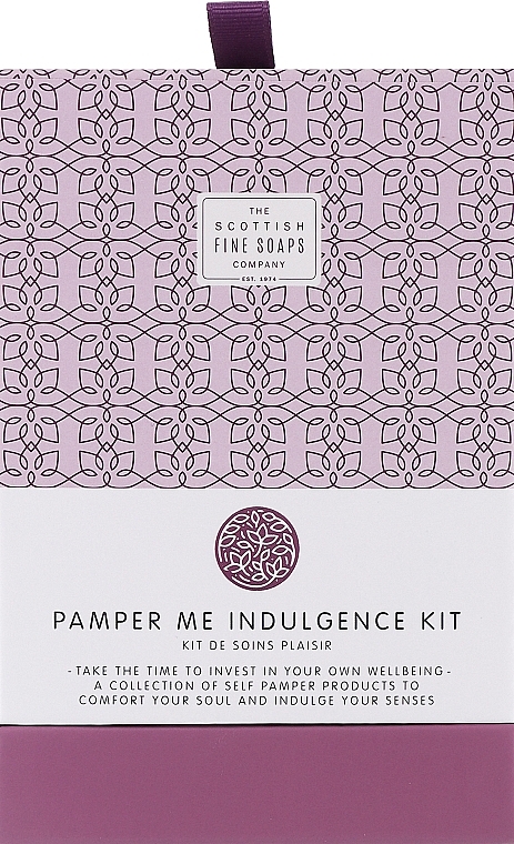 Zestaw - Scottish Fine Soaps Pamper Me Indulgence Kit (bath/soak/100ml + butter/75ml +candle) — Zdjęcie N1