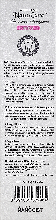 Pasta do zębów dla dzieci Truskawka - VitalCare White Pearl NanoCare™ Nanosilver Kids Toothpaste Strawberry — Zdjęcie N3