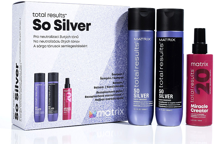 5. MATRIX Total Results So Silver Color Depositing Purple Shampoo for Neutralizing Yellow Tones - wide 6