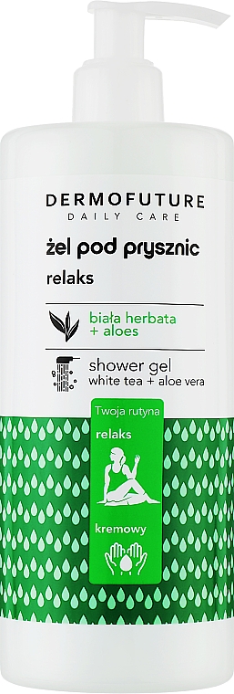 Relaksujący żel pod prysznic - Dermofuture Shower Gel White Tea & Aloe Vera