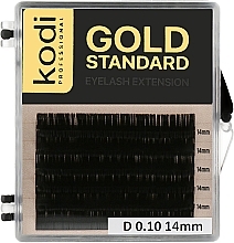 Sztuczne rzęsy Gold Standart D 0.10 (6 rzędów: 14 mm) - Kodi Professional — Zdjęcie N1