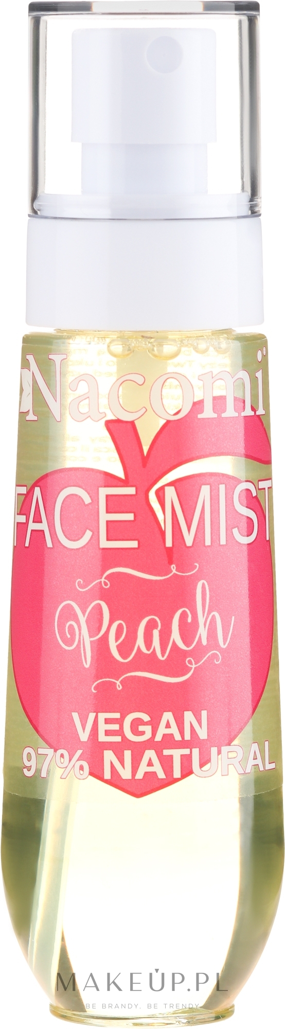 Naturalna wegańska mgiełka do twarzy i ciała Brzoskwinia - Nacomi — Zdjęcie 80 ml