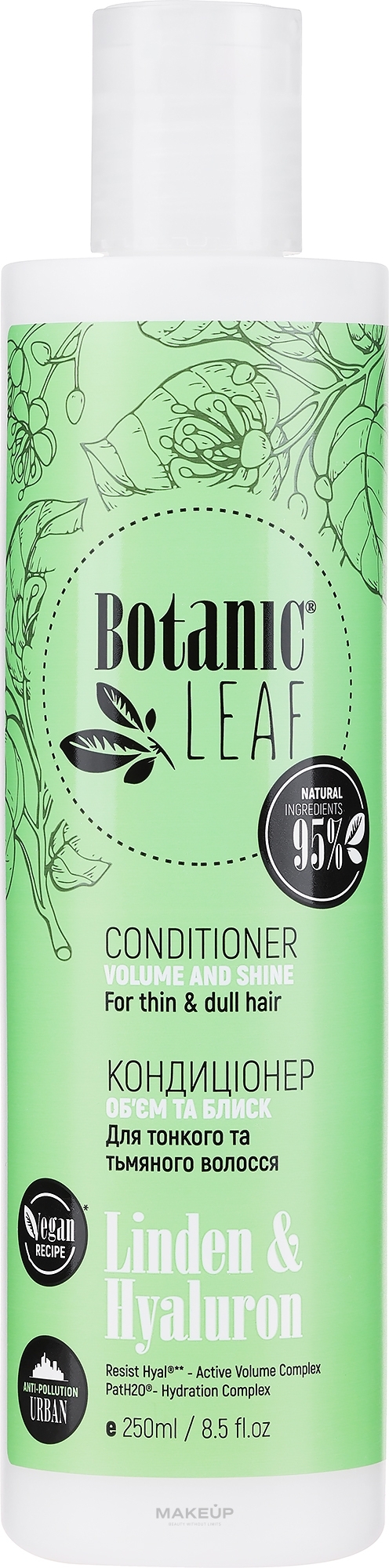 Odżywka do włosów cienkich i matowych Objętość i połysk - Botanic Leaf — Zdjęcie 250 ml