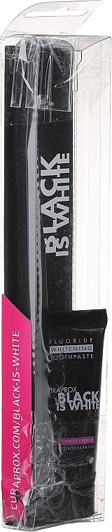 PRZECENA!  Zestaw - Curaprox Black Set (toothpaste 10 ml + toothbrush) * — Zdjęcie N3
