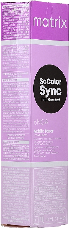 PRZECENA! Toner do włosów na bazie kwasu, bez amoniaku - Matrix SoColor Sync Pre-Bonded Acidic Toner Translucent * — Zdjęcie N3