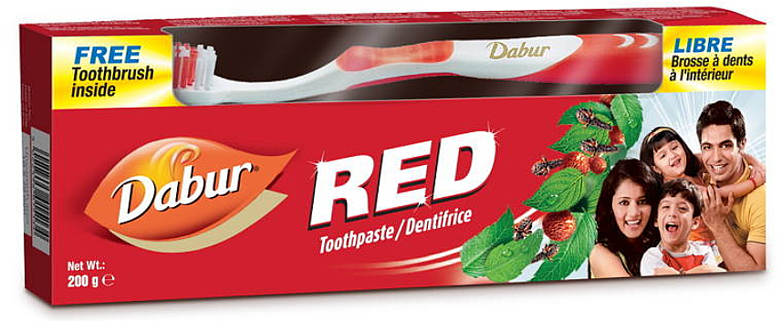 Zestaw - Dabur Red (toothbrush/1pc + toothpaste/200g) — Zdjęcie N1