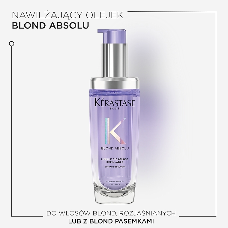 Nawilżający olejek do włosów - Kerastase Blond Absolu Cicagloss Hydrating Oil Concentrate Refillable (jednostka zamienna) — Zdjęcie N6