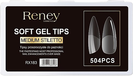 Tipsy, akrylowe, transparentne, 504 szt. - Reney Cosmetics RX-183 — Zdjęcie N1