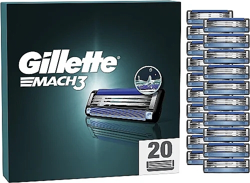 Wymienne wkłady do golenia, 20 szt. - Gillette Mach3  — Zdjęcie N1