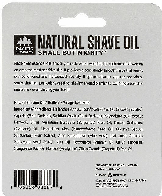 Krem do golenia - Pacific Shaving Company Shave Smart Natural Shaving Oil — Zdjęcie N2