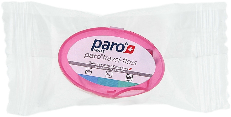 Woskowana nić dentystyczna, różowa - Paro Swiss Travel Floss — Zdjęcie N2