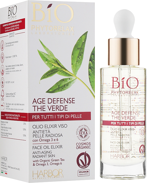 Olejek do twarzy - Phytorelax Laboratories Bio Age Defence The Verde Face Oil Elixir — Zdjęcie N2