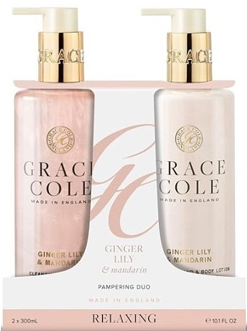 Zestaw - Grace Cole Ginger Lily & Mandarin Hand Care Duo (h/wash/300ml + h/body/lot/300ml) — Zdjęcie N1