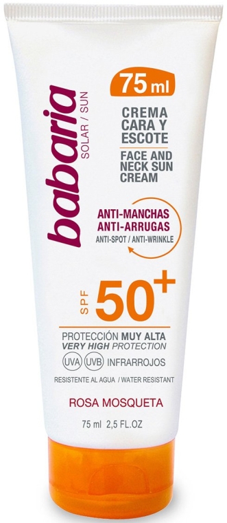 Krem ochronny z filtrem SPF 50 do twarzy i szyi - Babaria Face and Neck Sun Cream — Zdjęcie N1