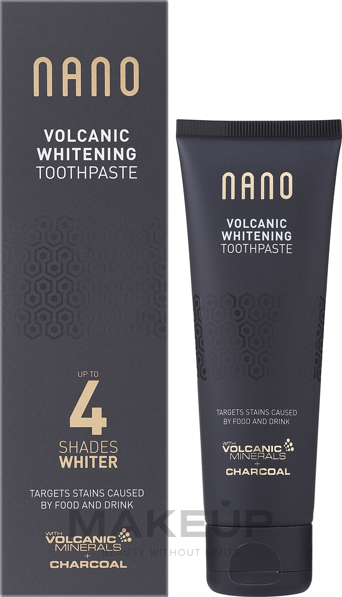 Wybielająca pasta do zębów z węglem aktywnym - WhiteWash Laboratories Nano Volcanic Whitening Toothpaste — Zdjęcie 75 ml