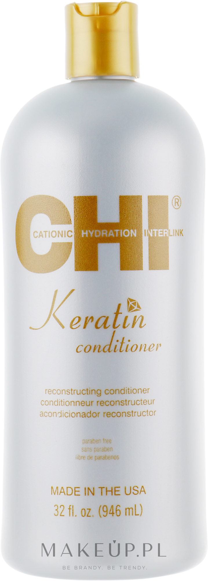 Odżywka z jedwabiem, olejem arganowym, jojoba i keratyną odbudowująca włosy - CHI Keratin Conditioner — Zdjęcie 946 ml