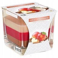 Świeca zapachowa trójwarstwowa w szkle Jabłko i cynamon - Bispol Scented Candle Apple & Cinnamon — Zdjęcie N1