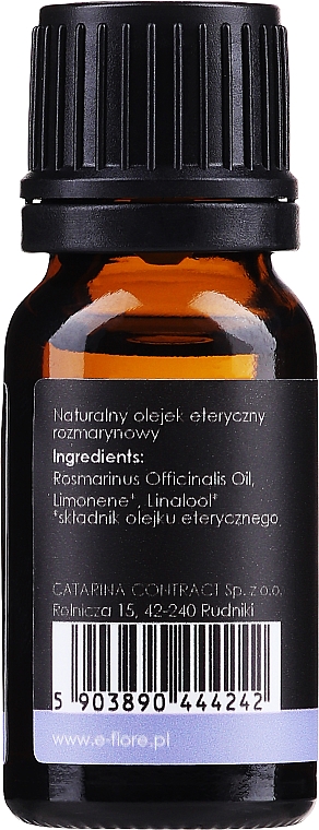 100% naturalny olejek rozmarynowy - E-Fiore Rosemary Natural Essential Oil — Zdjęcie N2