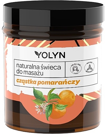 Naturalna świeca do masażu Pomarańczowa - Yolyn