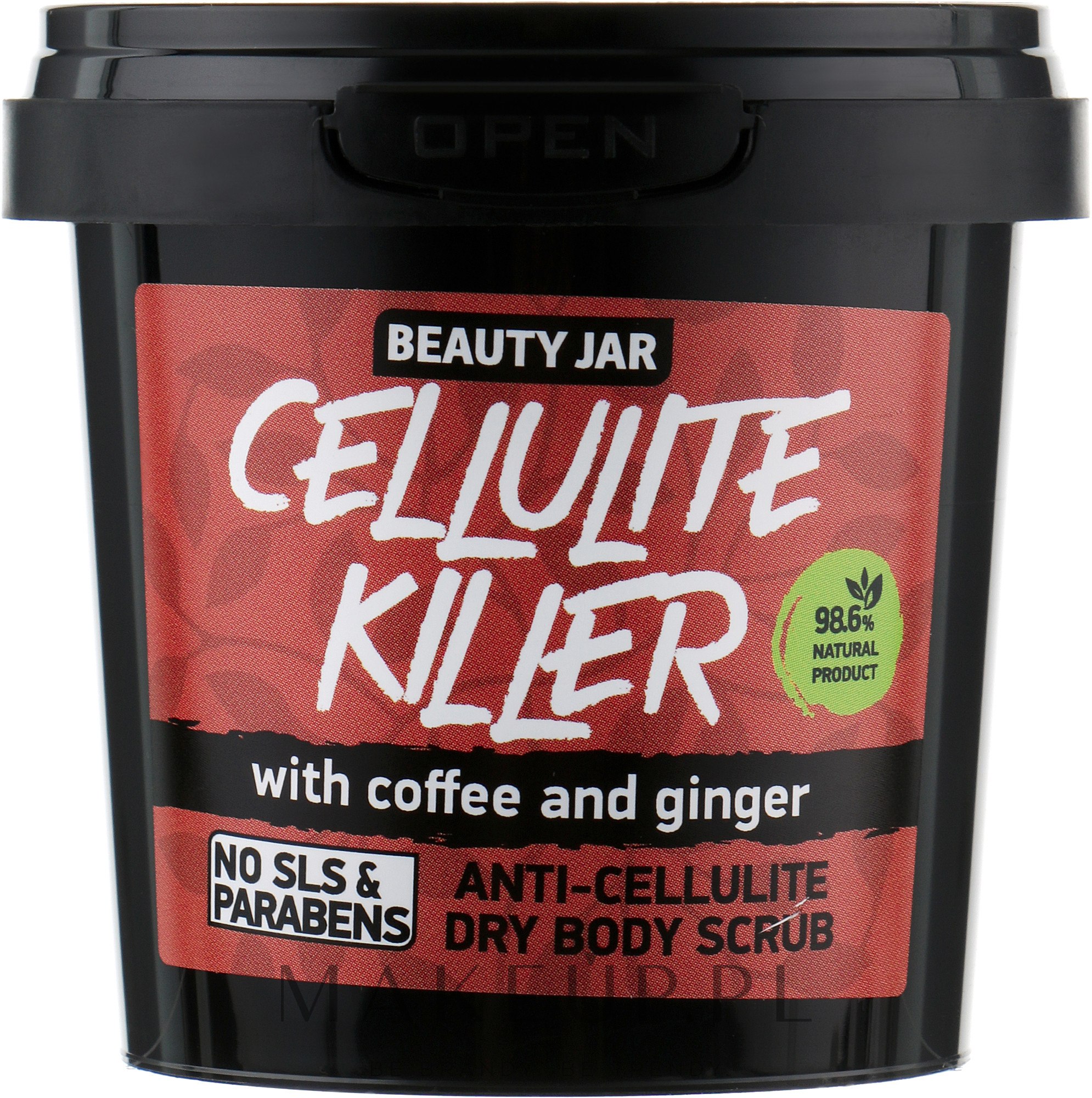 Antycellulitowy suchy peeling do ciała z kawą i imbirem - Beauty Jar Cellulite Killer Anti-Cellulite Dry Body Scrub — Zdjęcie 150 g