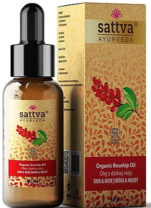 Organiczny olej z dzikiej róży - Sattva Ayurveda Organic Rosehip Oil — Zdjęcie N1