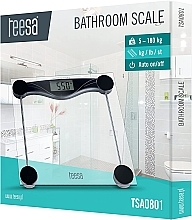 Waga podłogowa, szklana, przezroczysta - Teesa Bathroom Scale TSA0801 — Zdjęcie N2