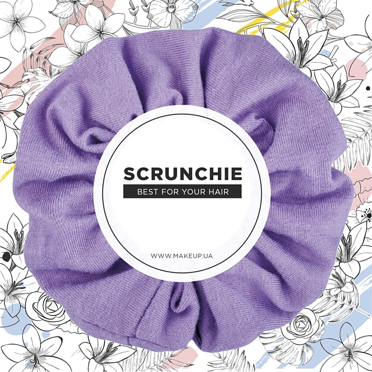 Gumka do włosów Scrunchie, Knit Classic, liliowa - MAKEUP Hair Accessories — Zdjęcie N1