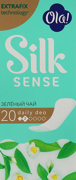 Wkładki higieniczne Zielona herbata, 2 krople, 20 sztuk - Ola! Silk Sense Daily Deo — Zdjęcie N1