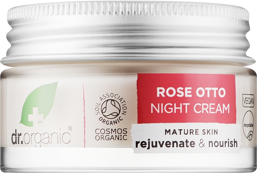 Krem do twarzy na noc Róża - Dr Organic Rose Night Cream — Zdjęcie N1