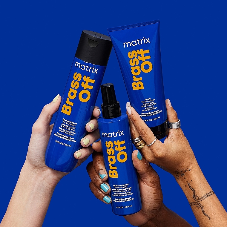 Szampon chroniący kolor włosów farbowanych - Matrix Total Results Brass Off Blue Shampoo For Brunettes — Zdjęcie N8