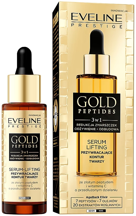 Serum do twarzy - Eveline Cosmetics Gold Peptides Serum-Lifting — Zdjęcie N1