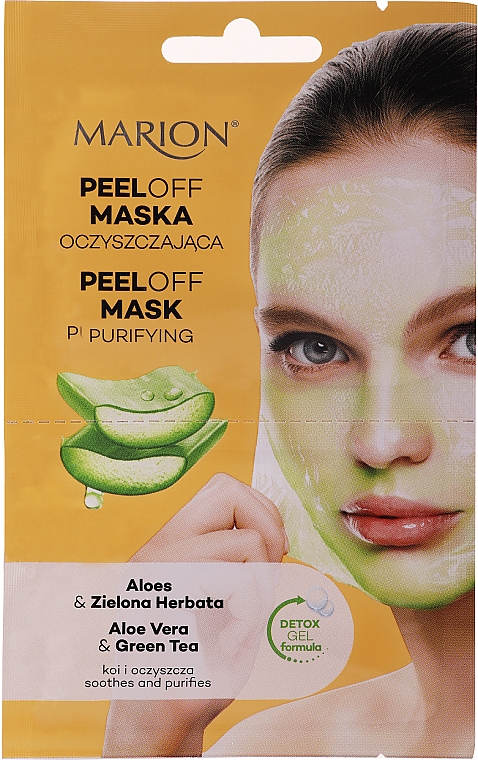 Oczyszczająca maska peel-off z wyciągiem z aloesu i zieloną herbatą - Marion