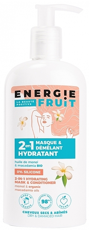 Maseczka odżywcza z olejem monoi i makadamia - Energie Fruit Monoi & Macadamia Oil 2 In 1 Hydrating Mask & Conditioner — Zdjęcie N1