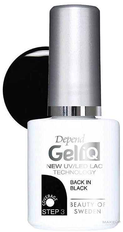 Półtrwały lakier do paznokci - Depend Gel iQ New Uv/Led Lac — Zdjęcie Back In Black