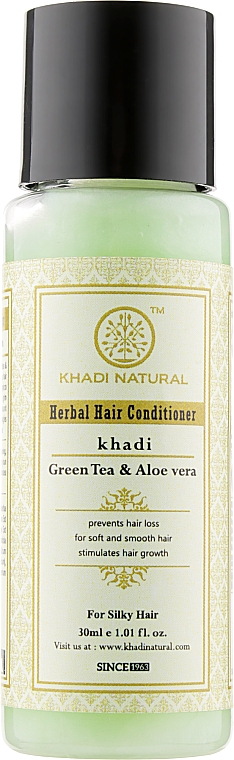 Ajurwedyjski balsam-odżywka do włosów Zielona herbata i aloes - Khadi Natural Aloevera Herbal Hair Conditioner