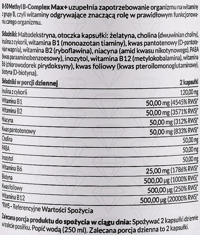 Suplement diety B-Complex Max+ - Pharmovit Classic B-50 Methyl B-complex — Zdjęcie N2