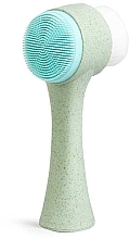 Szczoteczka do mycia twarzy 2 w 1, biodegradowalna, zielona - IDC Institute ECO Facial Brush 2in1 — Zdjęcie N2