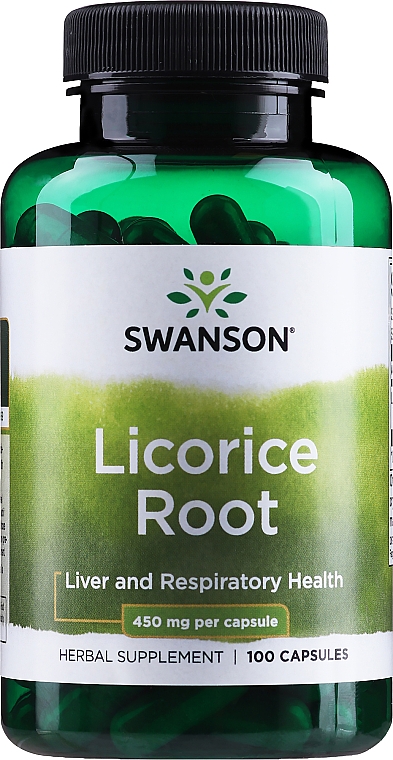 Suplement diety Lukrecja, 450 mg - Swanson Licorice Root 450 mg — Zdjęcie N1