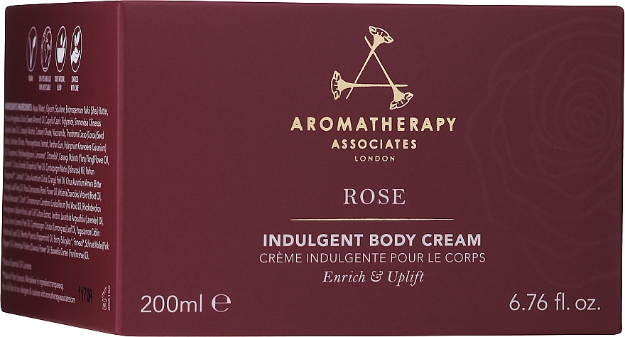Nawilżający krem do ciała - Aromatherapy Associates Indulgence Rose Body Cream — Zdjęcie N3