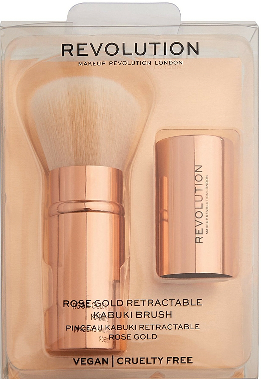 Pędzel kabuki do makijażu - Makeup Revolution Rose Gold Retractable Kabuki Brush — Zdjęcie N1