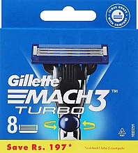 Wymienne wkłady do golarki, 8 szt. - Gillette Mach3 Turbo — Zdjęcie N1