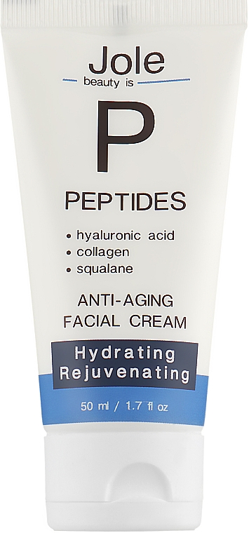 Krem przeciwstarzeniowy z kwasem hialuronowym, peptydami i kolagenem - Jole Peptides Anti-Aging Facial Cream — Zdjęcie N1