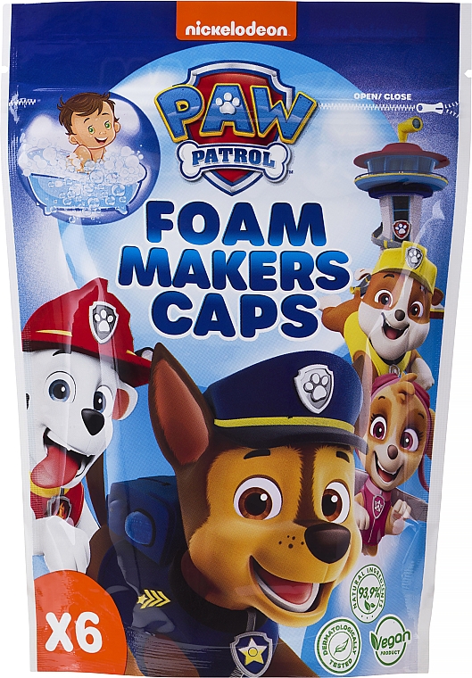 Kapsułki do kąpieli dla dzieci - Nickelodeon Paw Patrol Foam Makers Caps — Zdjęcie N1