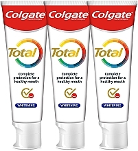 Zestaw - Colgate Total Whitening Toothpaste Trio (toothpaste/3x75ml) — Zdjęcie N2