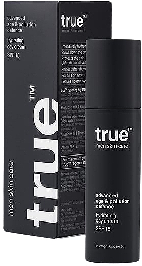 Nawilżający krem na dzień - True Men Skin Care Advanced Age & Pollution Defence Hydrating Day Cream SPF15 — Zdjęcie N1