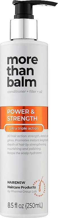 Odżywka z efektem 3D Siła, połysk, objętość - Hairenew Power & Strength Balm Hair — Zdjęcie N2