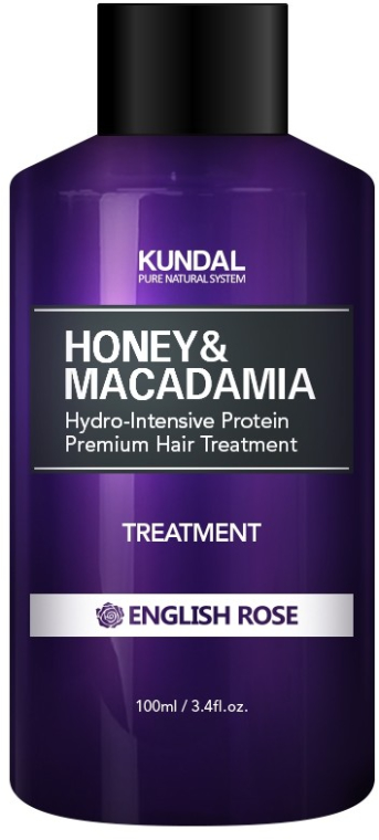 Intensywnie nawilżająca kuracja proteinowa do włosów Angielska róża - Kundal Honey & Macadamia Treatment English Rose