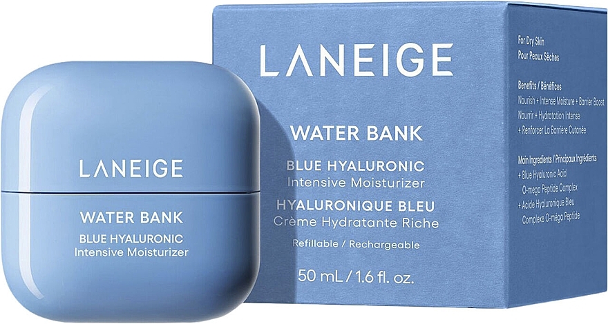 Krem do twarzy z kwasem hialuronowym - Laneige Water Bank Blue Hyaluronic Intensive Moisturizer — Zdjęcie N2